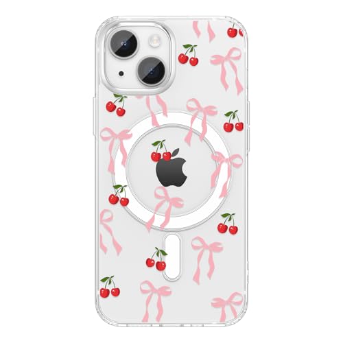 Coque magnétique iPhone 13/14 avec nœud papillon le cadeau mignon parfait pour les filles