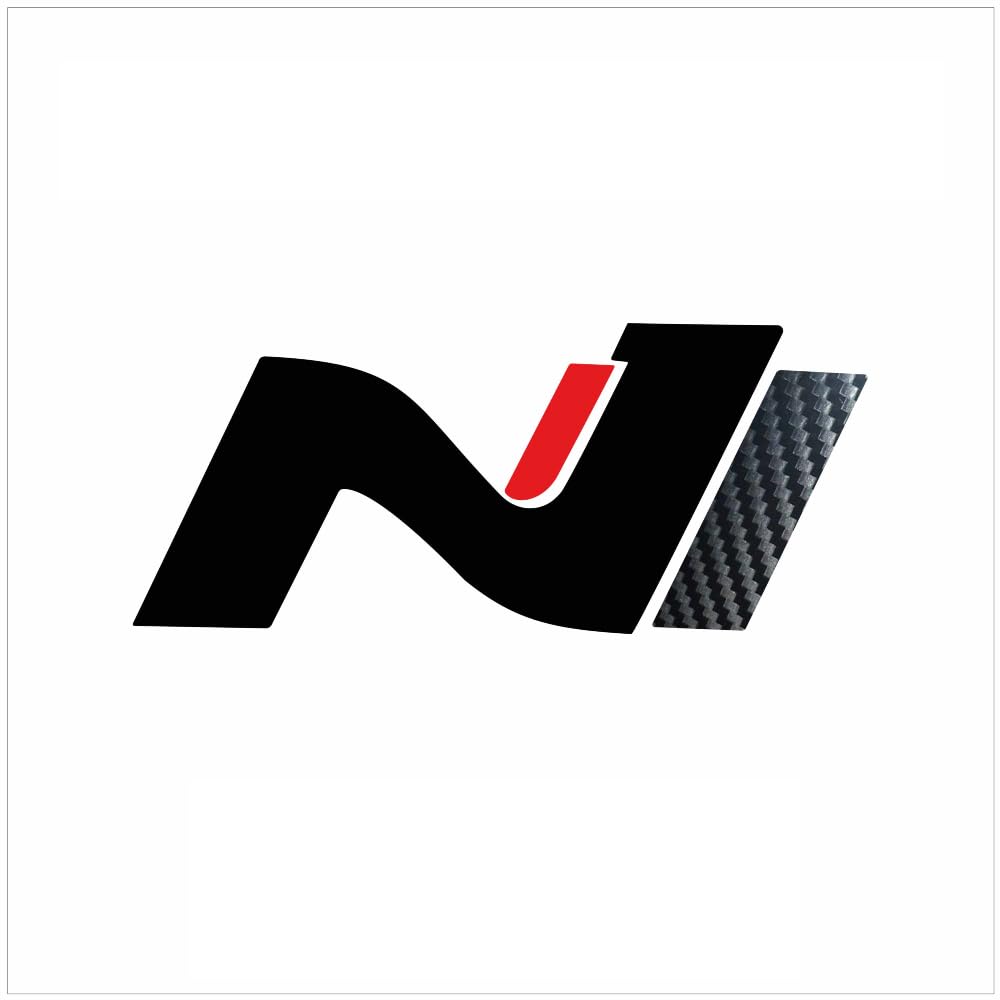 P048 | Emblème Cover N-Performance Lot De 2 Autocollants | Film D'habillage De Voiture 3M 2080 | Style Voiture | Set De Décoration (V5 Noir/noir