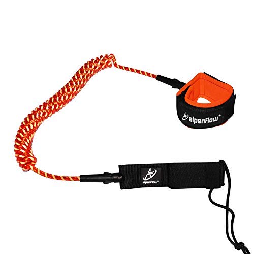 A ALPENFLOW 10' Coiled SUP Leash Surfboard Leash Stand up Paddle Board