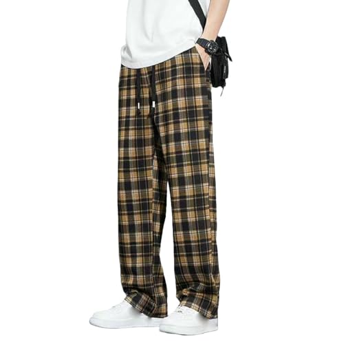 Pantalon de travail américain pour homme à carreaux fluide d'été