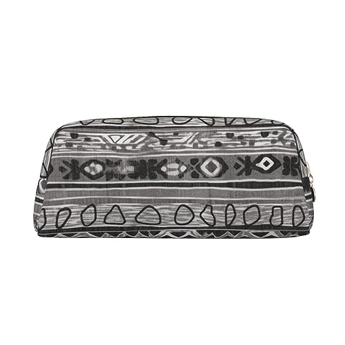 Astuccio per matite per penne con stampa tribale per per cancelleria Organizzatore grigio pelle