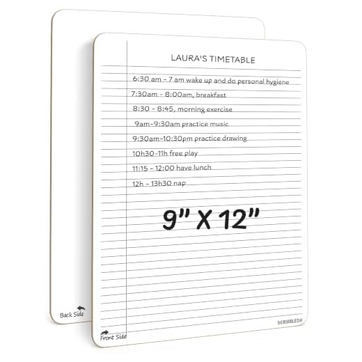 Scribbledo Dry Erase Notebook College Ruled Lined Board 9"x12" Reusable Lined Erasable Ruled Writing Note Pad Lapboard, Blank Whiteboard on Reverse