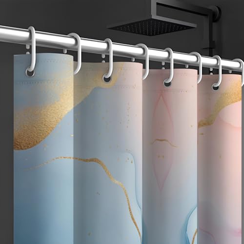 Rideau de bain lavable en machine avec ourlet lesté anti-adhérence 180x180 - 6