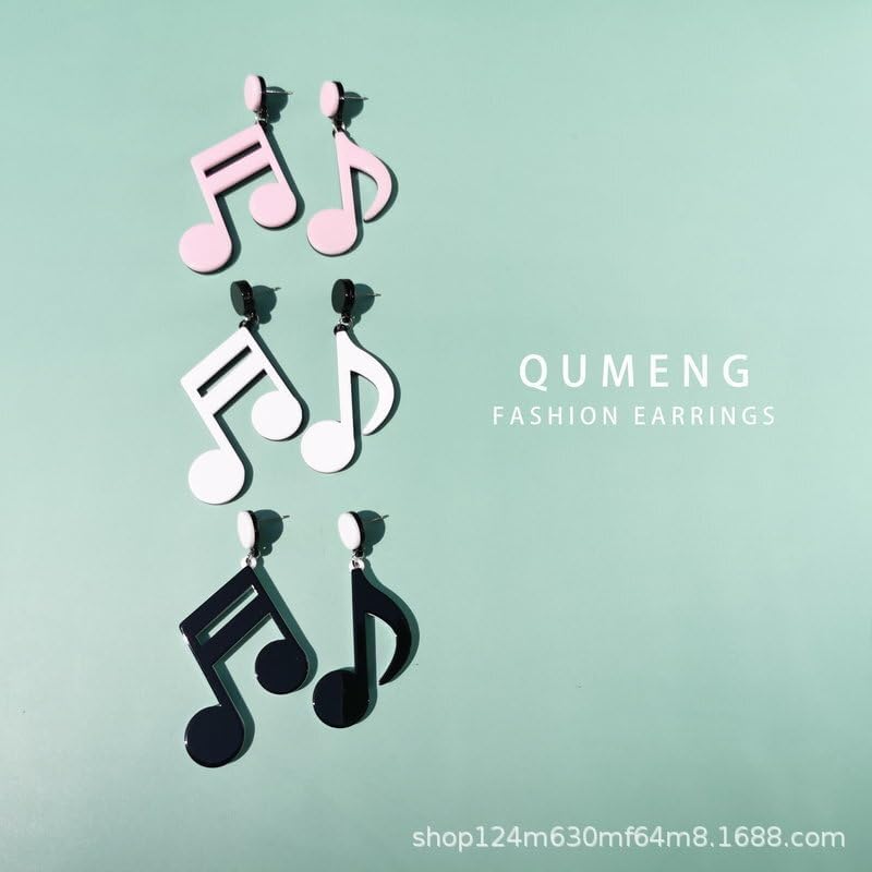 Acrylic Music Note Dangle Earrings Colorful Eighth Note Treble Clef Music Note Drop Earrings for Women Musican image 5