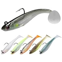 TRUSCEND Angelköder Gummifische Kunstköder Gummiköder Set Fische Angeln Forelle Zander & Barsch Köder Jigköpfe, BKK/VMC-Haken, Japan-Formel, Süßwasser-Salzwasser-Fischen Geschenk für Männe