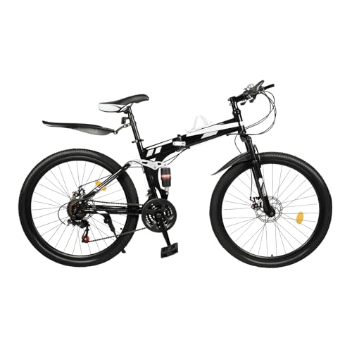 spuwlqot Bicicleta de Montaña Plegable 26 Pulgadas Bicicleta Plegable de 21 Velocidades Bicicletas Hombre Mujer Mountain Bikes Altura Ajustable con Frenos de Disco Delantero/Trasero