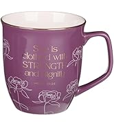 Christian Art Gifts Large Ceramic Inspirational Scripture Coffee & Tea Mug for Women: Strength & ...
