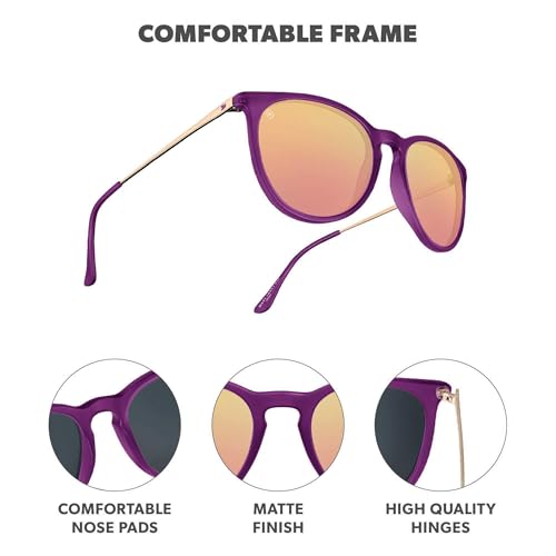 Image of Knockaround Round Trendy Polarized Sunglasses for Women - UV Protection