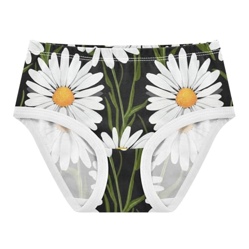 White Daisies Black Toddler Underwear Custom 2t Cotton Little Girl Panties Animals Briefs Girls Undies