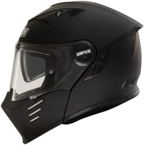 Simpson Darksome Plain Flip Front Motorcycle Helmet Modular Crash Lid Matt Black XL