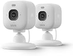 Blink Mini 2K+ (newest model) – Plug-in Home & Pet Security Camera with 2K video resolution, colour night vision, enhanced audio, motion detection – 2 cameras (White)