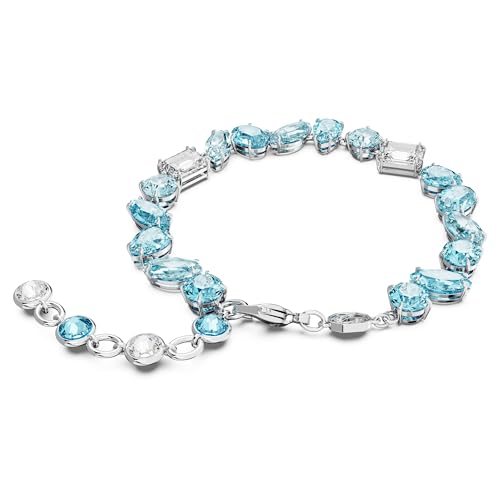 Swarovski Gema Soft Bracelet, Blue Crystals, Mixed Cuts, on Rhodium Finished Band, Part of the Swarovski Gema Collection4