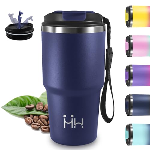 Vaso Termico, 20oz Termo Cafe, Mantiene 8H Frio/6H Calor, Taza Termica, Acero Inoxidable 18/8, sin BPA, Vaso Termo a Prueba de Fugas, Doble Aislamiento, para Viajes, Oficina, Gimnasio, Cafetería