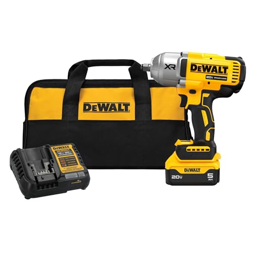 DEWALT 20V MAX Cordless Impact Wrench Kit, 20V MAX, 1/2" Hog Ring With 4-Mode Speed, Includes Battery, Charger and Kit Bag (DCF900P1)