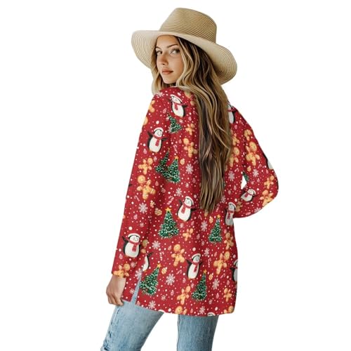 Image of Women's Open Front Cardigan Long Sleeve Loose Sweater Lightweight Soft Cardigan Jackets