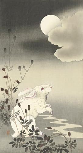 Affiches d'art fleur de prunier et pleine lune pour une chambre zen