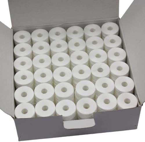Cutex L-Size Sideless & Coreless White Prewound Embroidery Bobbins - 144/Pk image 4
