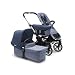 Bugaboo Donkey 2 Mono Baby Stroller, Foldable Stroller, Converts into Twin Side-by-Side Sibling Stroller, from Birth Baby Stroller, Infant Stroller, Multiple Seat Positions, Blue Mélange/Sky Blue