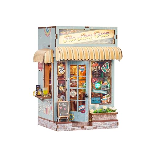 Maison miniature 3D en bois bar à bière avec LED pour sublimer votre décoration d'étagère