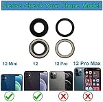 2 Pcs/Set 12 Sapphire Rear Back Camera Glass Lens Replacement for iPhone 12 for iPhone 12 Mini with Pre-Installed Adhesive and Repair Tool kit Set