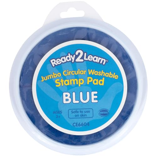 READY 2 LEARN Jumbo Circular Washable Stamp Pad - Blue - 5.75