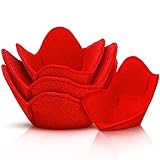 Bowl Huggers Microwave Safe Holder Multipurpose Hot Heat Insulation Plate Holder Polyester Potholder Protector for Heat Soup, Rice Bowl, 2 Sizes (4 Pieces)