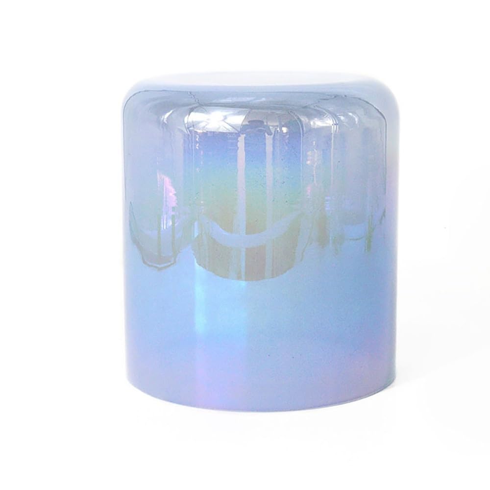 Cuenco de cristal transparente morado y azul, cuenco de luz cósmica, con golpeador de cuarzo y junta tórica para sonido de meditación de yoga (440 Hz, nota G de 6 pulgadas)