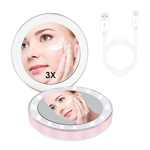 Eurobuy - Specchio portatile, con luce LED di