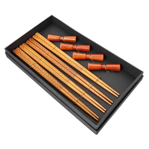 KAILIKETIY 日式木製箸膳 箸置き付き食卓用箸 ボックス 軽量携帯可能 ホームホテルレストラン対応 食品級素材使用