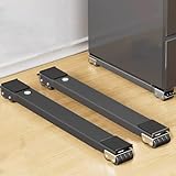 FANDHY 洗濯機 台 冷蔵庫置き台 キャスター付き 移動できる 全方向ホイールのアップグレード 28輪 回転台 ノイズ低減と耐衝撃 2パック 45～70cm 長さ調節可能 耐荷重300kg 簡易式 冷蔵庫家具の移動 洗濯機用スライドテーブル (ブラック-28輪回転キャスター)