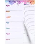 Meal Planner for Fridge, 60 Sheets 7x10" Magnetic Meal Planner and Grocery List Undated Weekly Me...