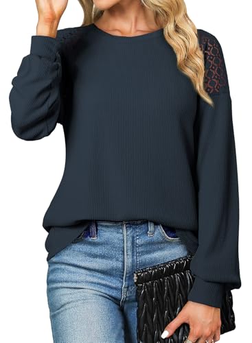 Save 25% on EVALESS Women's Lace Patchwork Knit Tops - Image 2