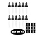 Glass Eye Droppers Fits 15ml (1/2 Ounce) Essential Oil Bottles, Pack of 12 Pre-Assembled Droppers Plus 12 Chalkboard Stickers