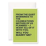 MAGJUCHE Will You Marry Me Tarjeta de felicitación para novia, propuesta y compromiso, interior en blanco con sobre, 5 x 7 pulgadas