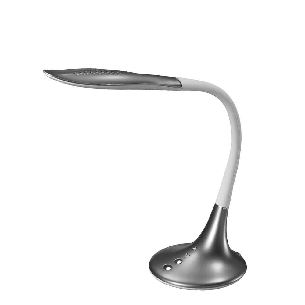 Genérico ZIONELED LAMPARA ESCRITORIO LED 10W PLATA LEON CCT REGULABLE TACTIL, FLEXO DE ESCRITORIO LED PROFESIONAL PARA DESPACHO,ESTUDIO