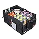 WEDO 582531 Kofferraumtasche Big Box Shopper (XL, Polyester, 60 x 40 x 30 cm, fasst ca. 72 Liter, Innen- & Außentaschen, Klettverschluss, Schnellverschluss, faltbar, mind. 100 kg Traglast) schwarz