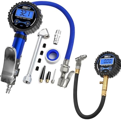 Digital Tire Pressure Gauge with Inflator and Digital Tire Pressure Gauge 200 PSI Cover