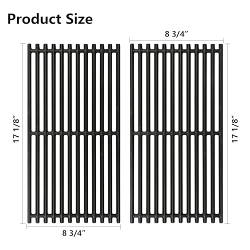 Image of CANDANA Grill Grates 17 inch x 8 3 /4 inch for Charbroil Commerical TRU Infrared 2 Burner 463675016 463642316 463644220 463632320 G369-0030-W2, 17 inch Cast Iron Cooking Grate for Nexgrill 720-0864M