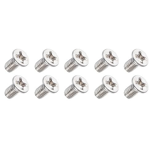 QUARKZMAN M3 x 6mm Senkkopfschrauben x 50 Stück 304 Edelstahl Flachkopf Kreuzschlitz-Befestigungselemente für Hausbau, Maschinenwerkzeuge, [Silber]