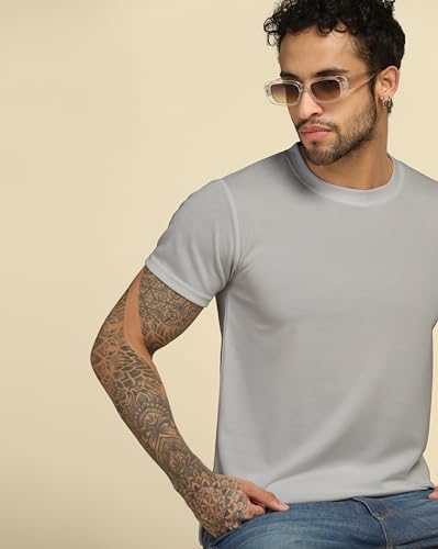 Image of VastraVibes Cotton Regular Fit T-Shirt Round Neck Casual Mens Plain Tshirt