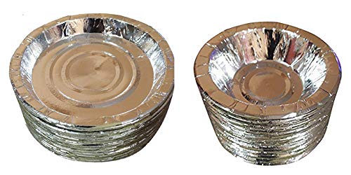 UKAL Juego de cuencos desechables de papel (50 cuencos, 50 platos) tazón (4.5 pulgadas) plato (7 pulgadas)