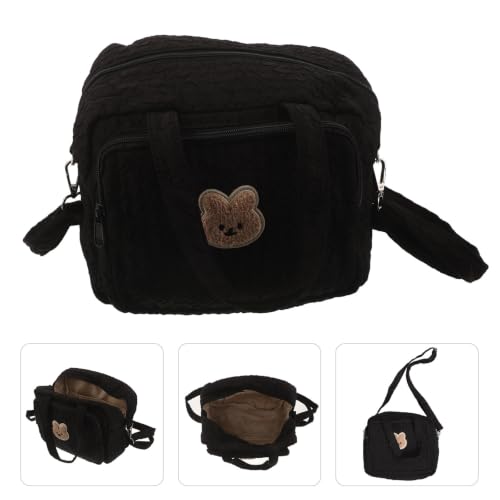 VERDANVERSE Wodoodporna Torba Pieluchy Do Podróży z Wieloma Kieszeniami i Przegrodami Kompaktowa Torba Niemowląt Butelki i Chusteczki Organizer Pieluchy Czarna Crossbody Spacer i Szpital