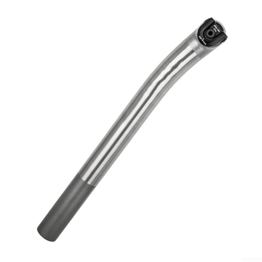 Tija de sillín ultraligera GR5 de 31,6 mm o 27,2 mm con diseño flotante de desplazamiento de 17 o 25 grados para bicicletas de carretera y montaña, color plateado, 350 mm de longitud (31,6