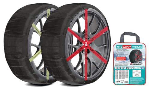 RD9 - Grip - Cadenas de nieve textil, talla Nº 560, set 2 uds, guantes incluidos