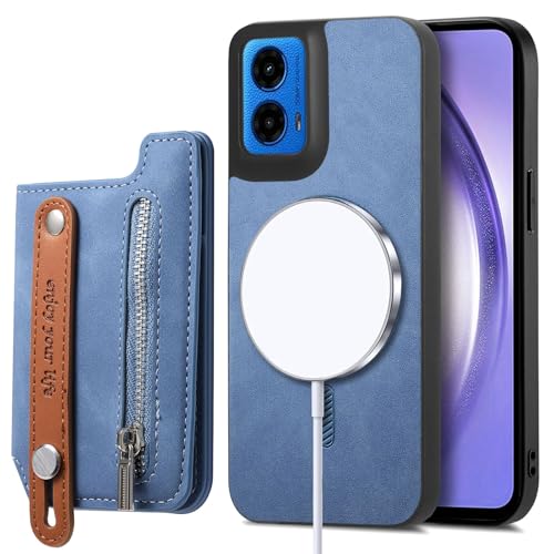Étui protection Motorola Moto G45 anti-chute avec porte-carte et dragonne