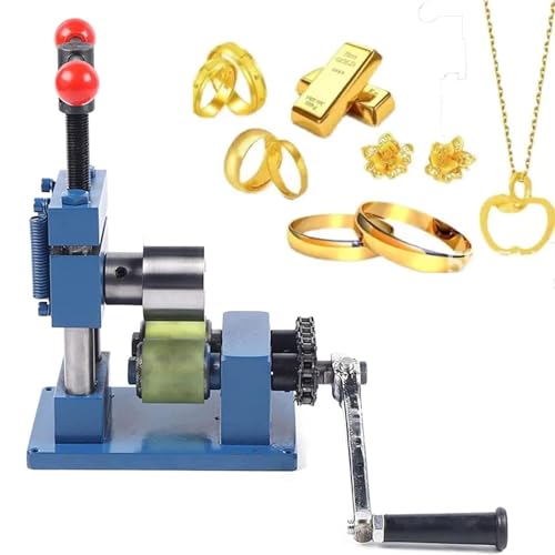 Dobladora manual de anillos – Dobladora de metal con manivela y laminador para cucharas, anillos, pulseras y joyas, herramienta profesional para formar metal