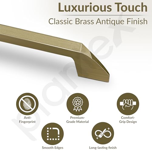 Image of Plantex Cabinet Handle /Kitchen Cabinet Door Handle /Wardrobe /96 mm Cupboard Handle /Door Pull-Push Handle for Home /Office - Pack of 2 (Brass Antique)
