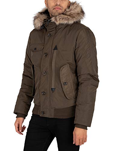 Superdry A4-Imbottito Giacca, Oliva, XXXL Uomo