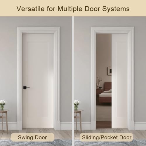 Image of BARNSMITH 26x80 in 1-Panel White Primed Molded Door Slab, Shaker Style Paintable Hollow Core Interior Door Panel, for Pocket, Swing, Sliding Door, Durable and Lightweight, No Assembly Required