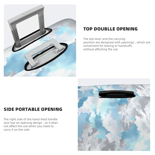 Light Marble Camouflage Elastic Travel Luggage Covers Dustproof Scratch-Resistant Suitcase Protector Fit 22-24 Inch3